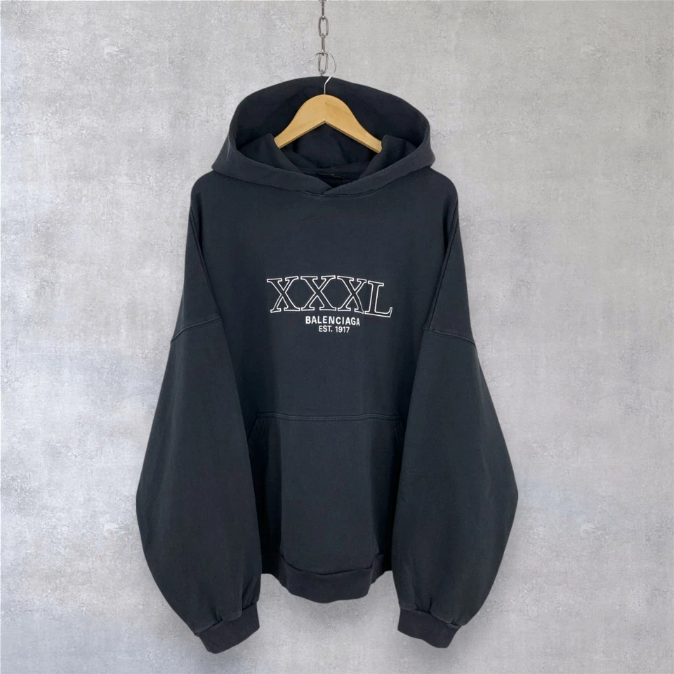 Sudadera con Capucha Balenciaga XXXL Estampado Gráfico Calce Grande Algodón Negra Talla L Foto 2 de 4