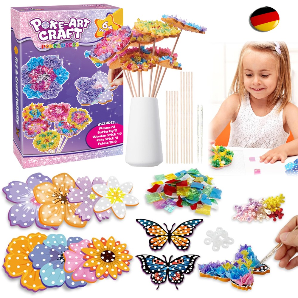 Bastelset Kinder ab 4 5 6 Jahre Blumen Basteln Kinder Geschenk für Mädchen DHL