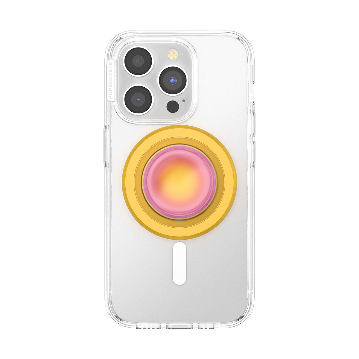 Support Smartphone PopSockets Jaune avec Fixation Adhésive Stable pour Selfie