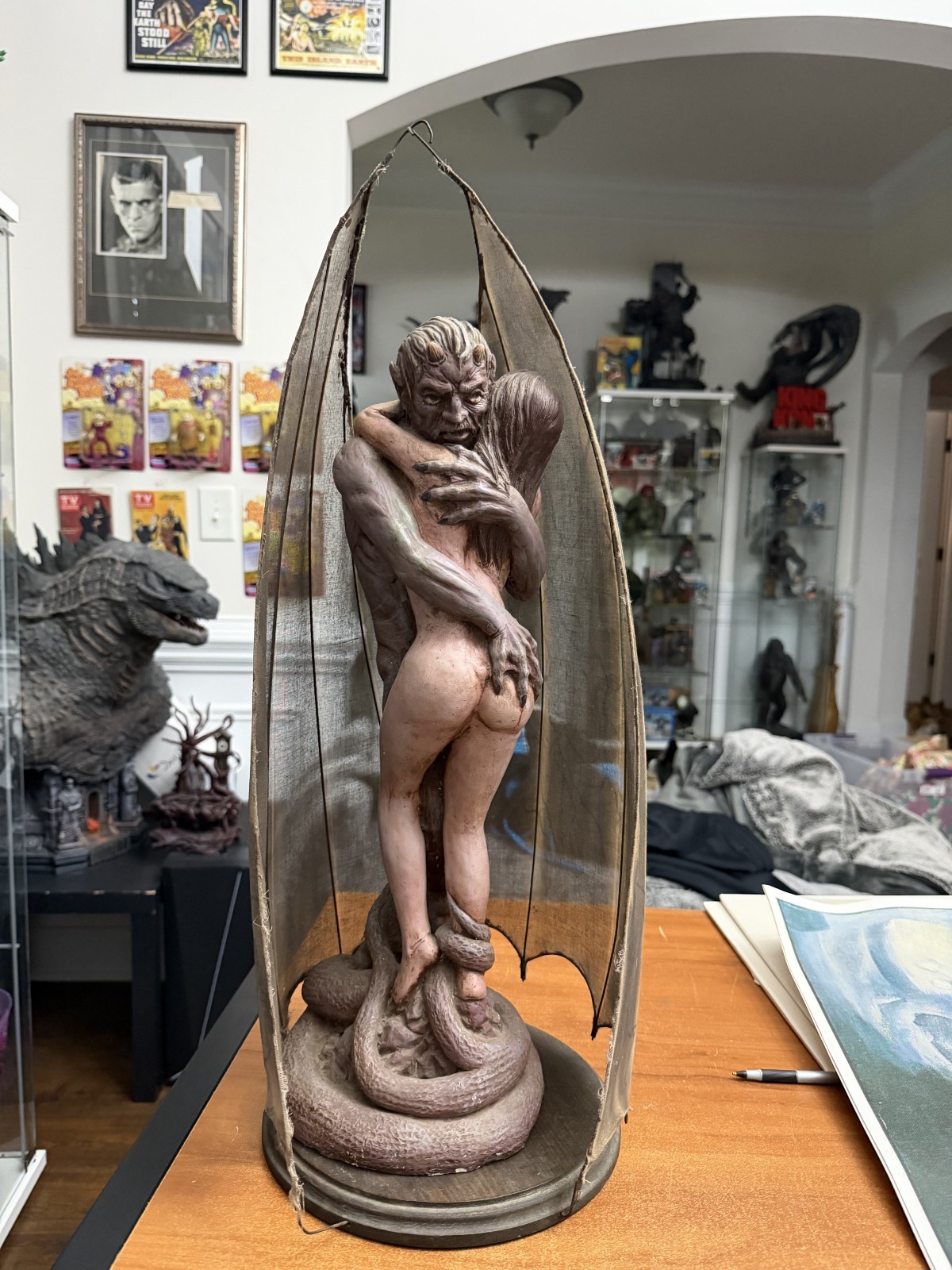 Boris Frazetta Based Sculpture statue 23 inch winged Devil Fantasy Horror