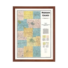 Old Map of Madison County, IN 1921 - Vintage Indiana Art