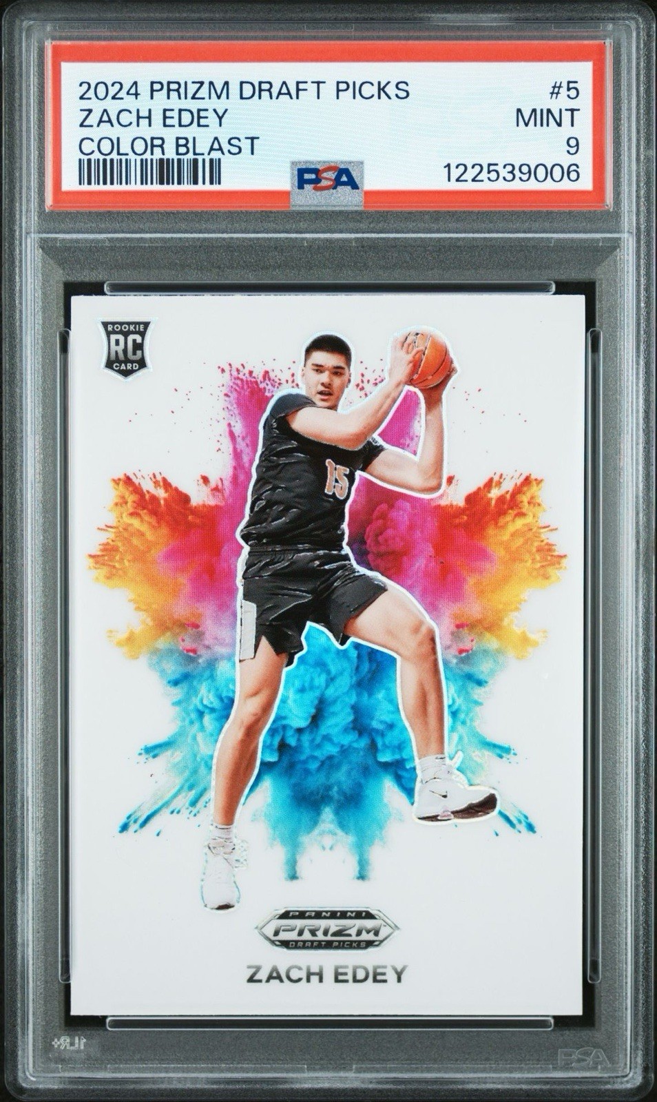 2024-25 Panini Prizm Draft Picks - Color Blast Zach Edey #5 (RC)