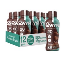 OWYN Only What You Need Plant Based Protein Shake, Dark Chocolate, 12 Pack 