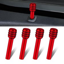 4 Pcs Car Door Lock Knobs Inner Door Lock Pull Pin Cover Aluminum Alloy Red 4 Pcs Car Door Lock Knobs Inner Door Lock Pull Pin Cover Aluminum Alloy Red