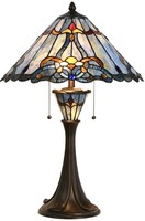 Lumilamp 5LL-6313 Tiffany Tischlampe Blau Ø 40X61 Cm E27-Max 2X60W