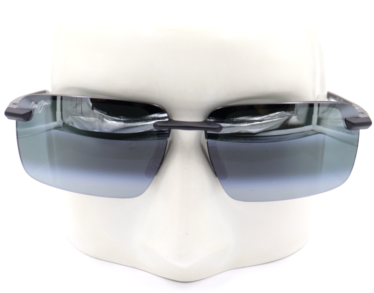 New Maui Jim Laulima Black Semi-Rimless Gray Sunglasses MJ0626S