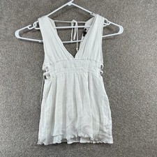 Camicetta donna Papermoon taglia grande bianca senza maniche cravatta scollo a V