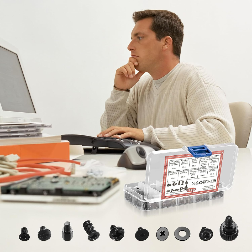 430 Pcs Computer Screw Set, PC Case Motherboard SSD Laptop Screws ...
