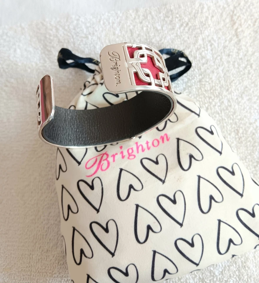 Brazalete Brazalete Estrecho Brighton Christo Innsbruck Tira Cuero Rosa/Negro  Foto 3 de 3