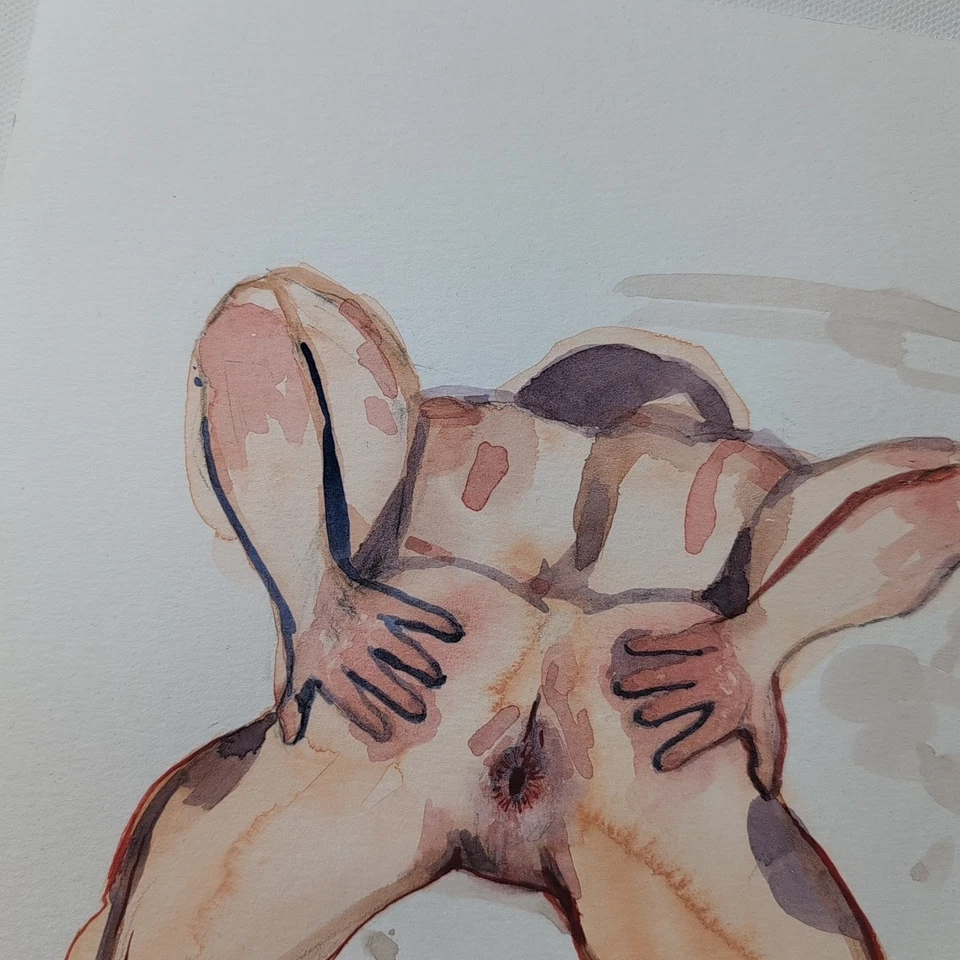 Pintura Original Acuarela "I'm Just A Hole Sir" de Jake J 9x12 pulgadas Foto 4 de 4