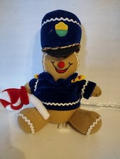 Gingerbread Man Doll Nutcracker Soldier Blue Uniform 11 x 8 Plush Christmas
