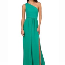 NWT Adrianna Papell Women's One Shoulder Chiffon Gown size 8