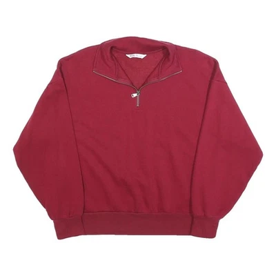 DSG Sweatshirt Homme Rouge 1/4 Zip Coton Mélangé Décontracté XS - Photo 1/4
