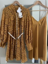 BNWT RRP $850.00 ZIMMERMANN ANNEKE LACE MINI DRESS SIZE 1  AUD 10  US 6