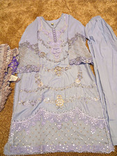 Women?s  Lawn Purple Cotton Salwar Kameez, Size S