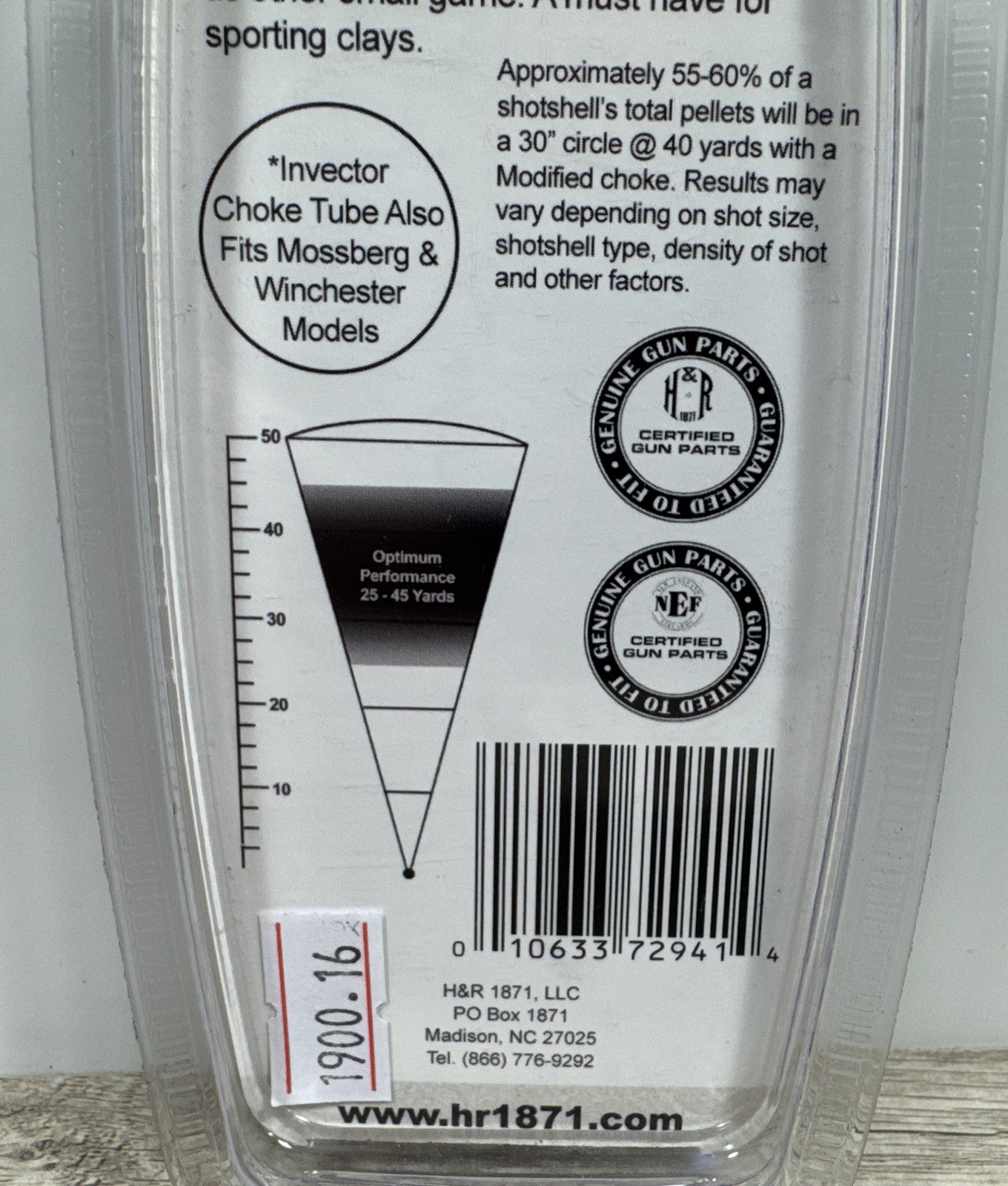 H&R / NEF 12 Gauge Flush MODIFIED Invector Choke Tube - Rated for Steel - NEW