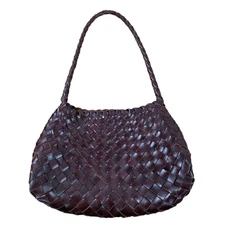 Dragon Diffusion Rosanna Women's Tote Bag Woven Dark Brown Leather Shoulder