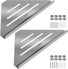 2 Pcs 304 Stainless Steel Corner Shelf with Screws, Triangle Shower Caddy, Wall