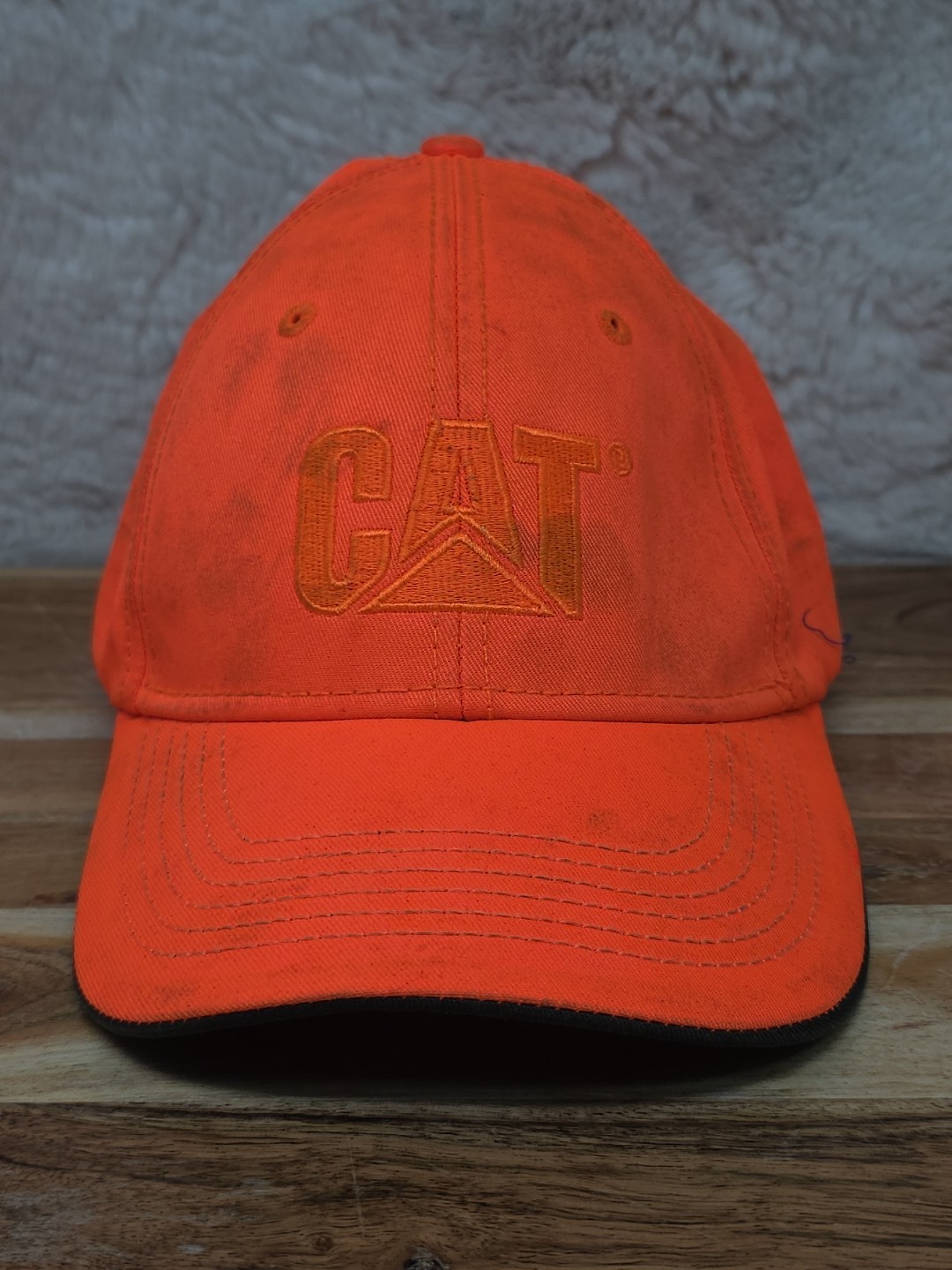 CAT Caterpillar Equipment Orange Hat Clean But Has Grease St
