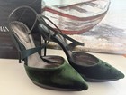 Giorgio Armani Green Suede Pointed Toe Ankle Strap Stiletto Heel US 8M — photo 4