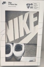 NEW in Box NIKE 3 Piece Newborn Infant Bodysuit Hat Booties Gift Set