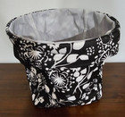 Retired Thirty-One Round Utility Bin Collapsible Organizing Tote Black White — photo 2