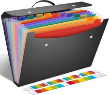 Expanding File Folder with Handle,13 Pockets Accordion File Organizer,Filing ...