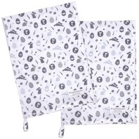 KüChentüCher Krasilnikoff 2Er Pack GeschirrtüCher 50X70Cm Baumwolle Ostern Grau