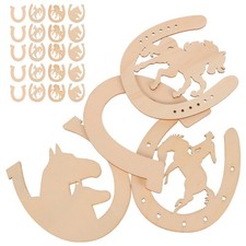 24 szt. Plastry drewna Podkowa Design Wióry drewniane Zrób to sam Ręcznie robiony Graffiti Chip