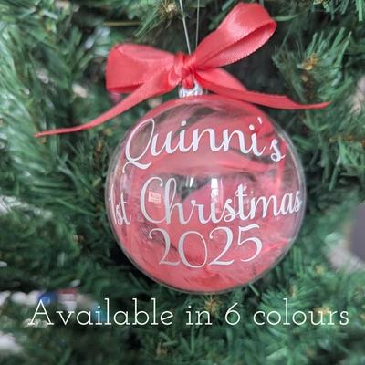 GIFTCRAFT Personalised 1st Christmas Bauble- Baby Keepsake Ornament, Tree Hanging Gift