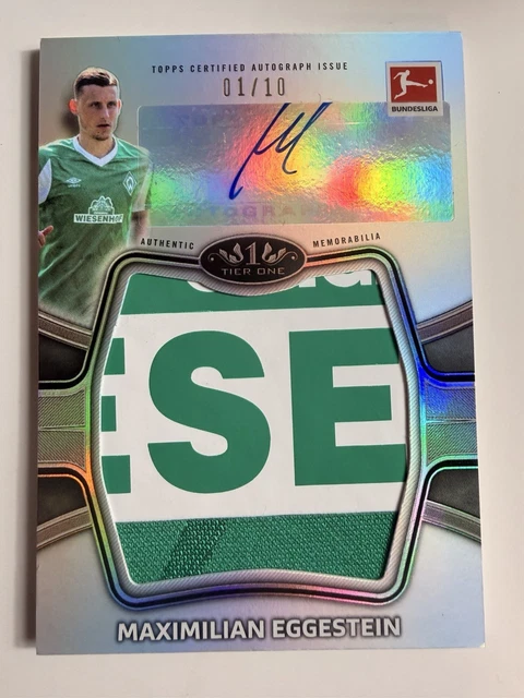 Maximilian Eggestein Auto Patch 01/10 2020-21 Topps Tier One Bundesliga