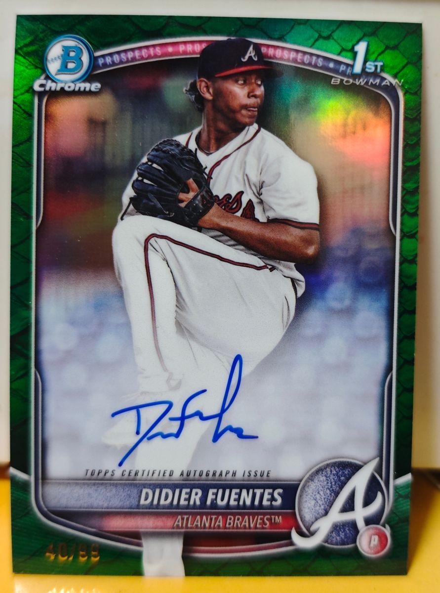 2025 Topps Bowman Chrome Didier Fuentes 1st Prospect Auto Green /99 #CPA-DFU