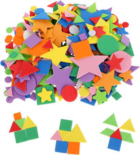 313 Pcs Foam Geometric Shape Stickers, Assorted Colors Self Adhesive Circle Squa