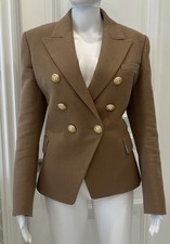 BALMAIN Womens Double Breasted Gold  Button B...