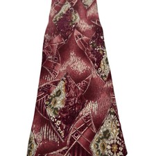 Robert Stock Men’s Silk Neck Tie Xtra Long Sand washed Red & Burgand Made In USA