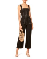 Reformation women 0 Amory topstitch denim jumpsuit gorpcore outdoor workwear