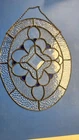 Vintage Hanging  Tiffany Style Stained Glass Panel  Victorian Style 14 X 11 Inch
