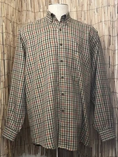 Burberry Mens LS Button Up Vintage Shirt-Size Large-100% Cotton 
