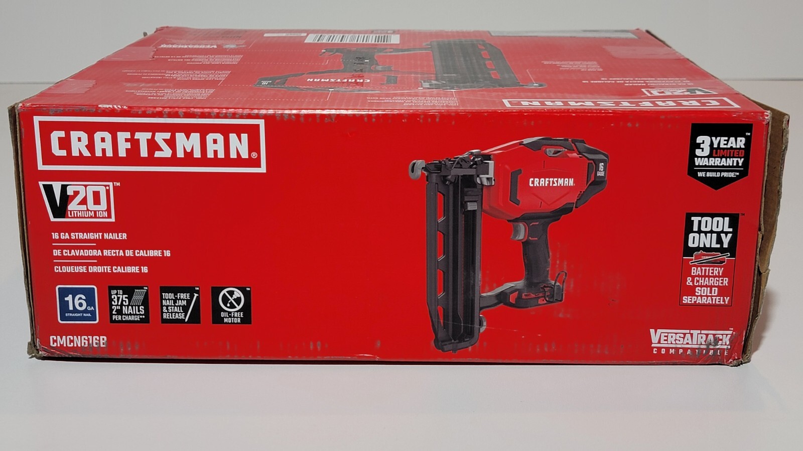 NEW Craftsman V20 16 Gauge Cordless Finish Nailer CMCN616 With BATTERY