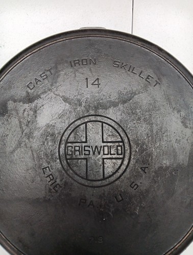 Griswold 718 #14 Gusseisen Pfanne Erie PA Heizring - Bild 3 von 11