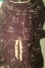 Soma Pajama Set Sparkle Champagne Glasses Size M Top   XS Pants  Lounge