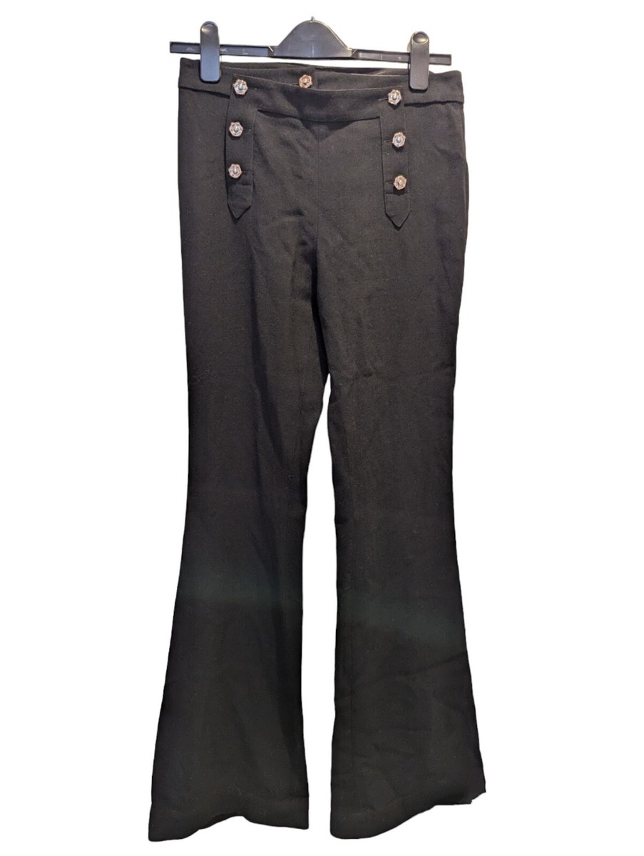 John Galliano ブーツカット John Galliano Paris Y2K Black Wool Boot Cut Sailor Pants