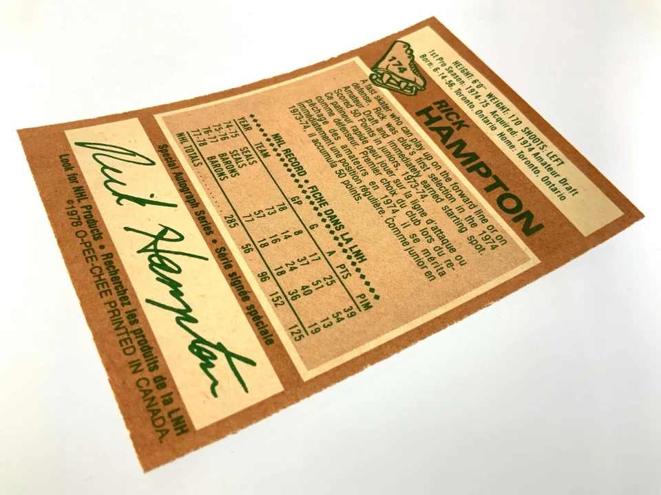 1978-79 Rick Hampton 174 OPC Los Angeles Kings O-Pee-Chee Hockey Card 0164M - Image 3 of 4