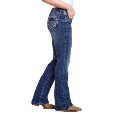 Wrangler® Ladies Retro Mae Mid Rise Dark Blue Bootcut Jeans 09MWZMS image 2