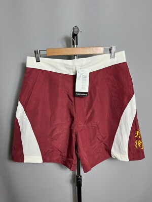 NWT puma burgundy mens shorts vintage 90s Sz M