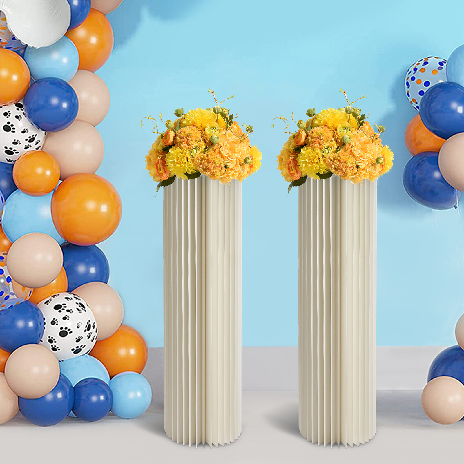 Centerpiece Stands Columns Display with Acrylic Lid Self-adhesive Strip Design