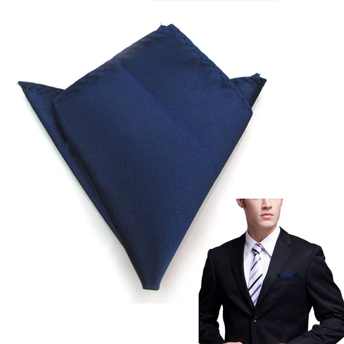 4Pcs Plain Pocket Square Wedding Mens Satin Solid Handkerchief Hanky Jacket Suit - Picture 5 of 31