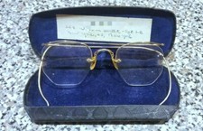 Vintage 1940s 50s Designer Gold Filled Womens Perscription Glasses, No Rims
