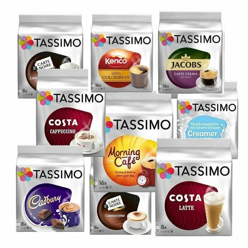 TASSIMO T-DISCS COFFEE PODS - BUY 3+ PACKS & GET FREE UK POST! Latte,  Cadbury