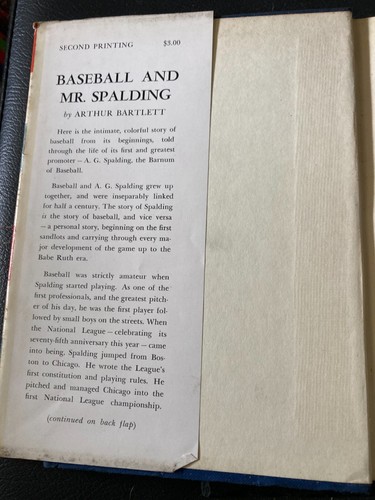 Baseball and Mr Spalding by Arthur Bartlett 2nd printing 1951 - Imagen 2 de 4